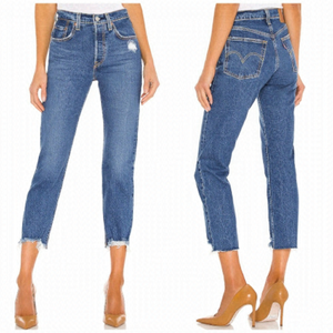 NEW Levi’s 501 Crop Distressed Straight Leg Jeans